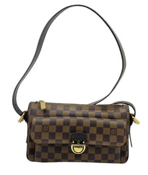 Louis Vuitton Damier Ravello Shoulder Bag Canvas Leather Ebene Brown